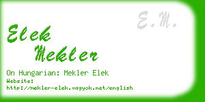 elek mekler business card